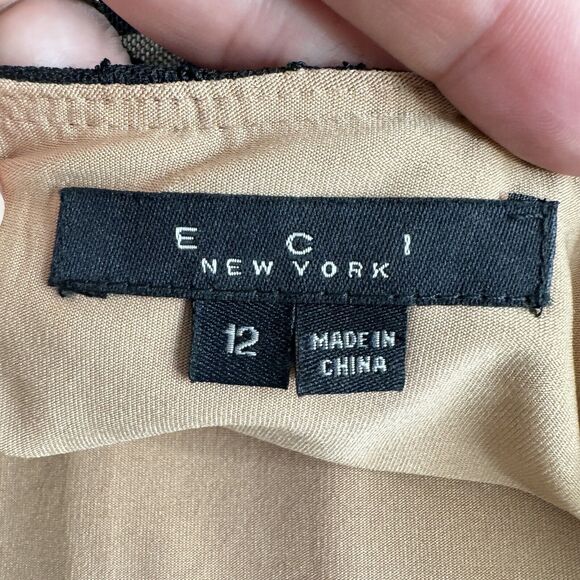 ECI Lace & Mesh Flared Skirt Size 12 Black Witchy Whimsigoth Y2K Grunge Flowy - Picture 6 of 12